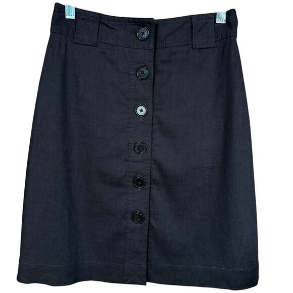 Banana Republic Petite Women's Brown Fully-Lined Button-Front Aline Skirt Sz 00P - Picture 1 of 6